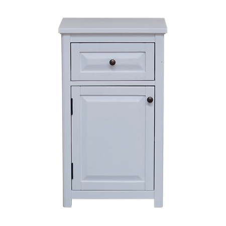 Alaterre Furniture Dorset Bathroom Storage Tower with Open Upper Shelves, Lower Cabinet and Drawer ANVA7678WH